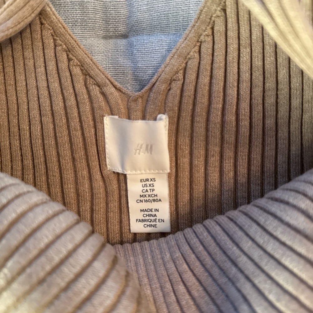H&M Tan Ribbed Camisole Top - Picture 2 of 3